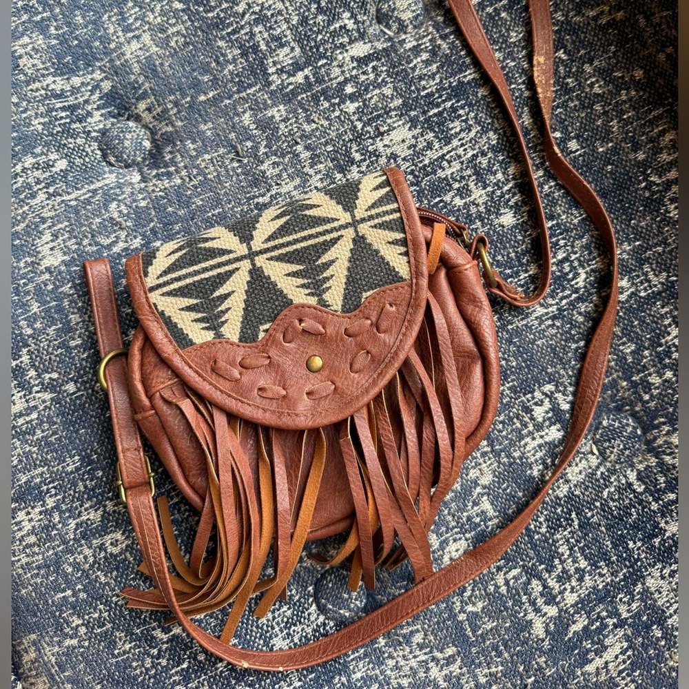 Sole Society Brown Fringe Crossbody Bag